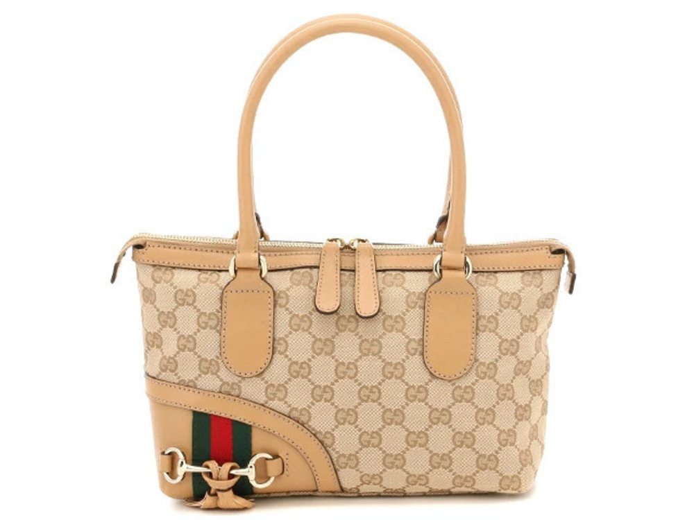 Gucci bag handbag GG canvas Beige Cream